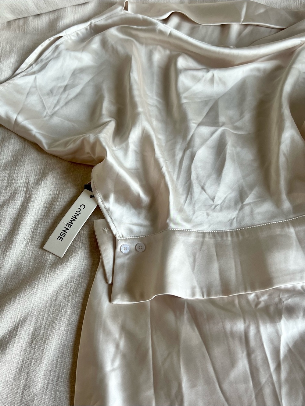 COMMENSE Satin Cowl Neck Top & Skirt Set - Picture 4 of 7
